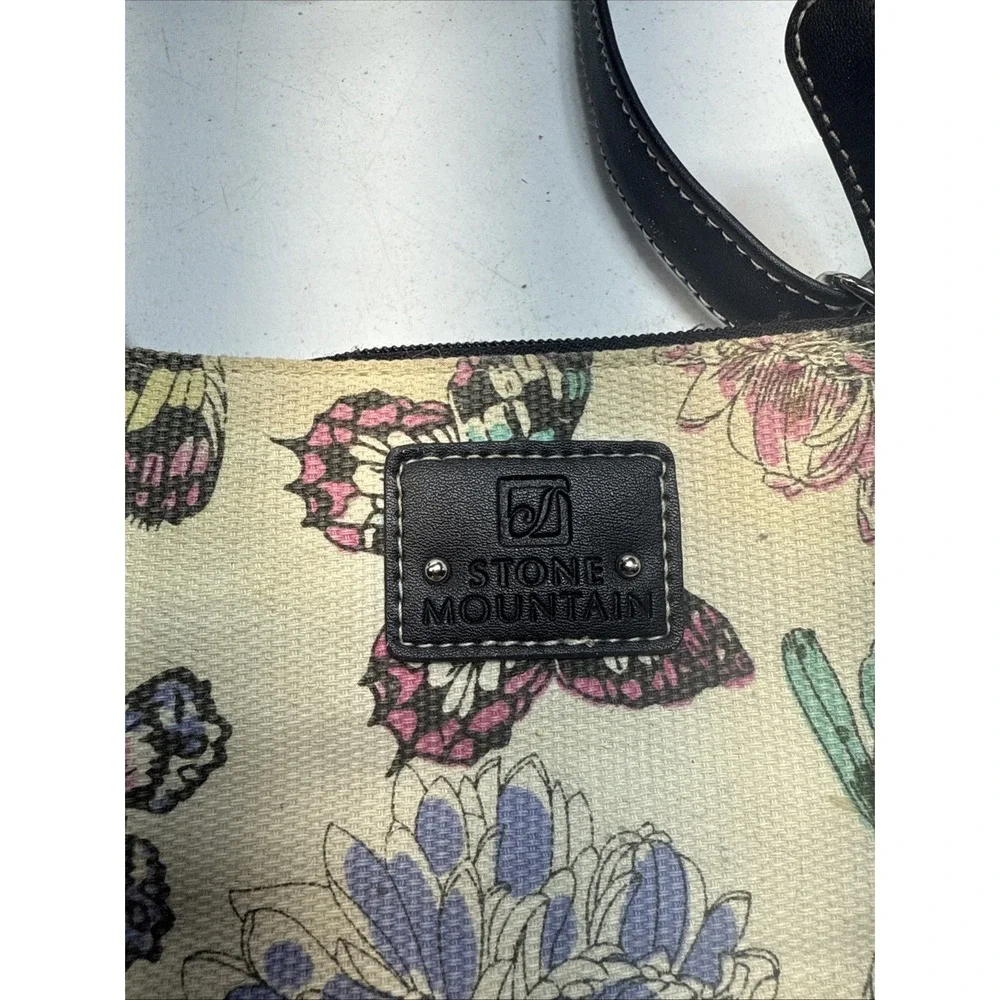 Stone Mountain USA Floral Butterflies Crossbody Shoulder Handbag purse Zipper‎